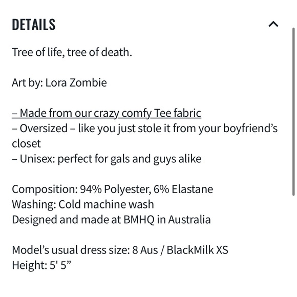 AS ABOVE SO BELOW BFT BOY FRIEND TEE - LIMITED BM BLACKMILK SIZE XS NWOT - Picture 4 of 7